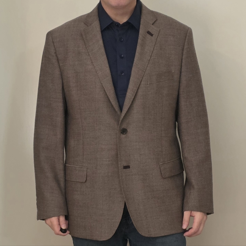 Men's Savile Row Beige Blazer 46R